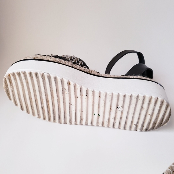 ASOS Black Ankle Strap Studded Platform Sandals - Picture 11 of 13